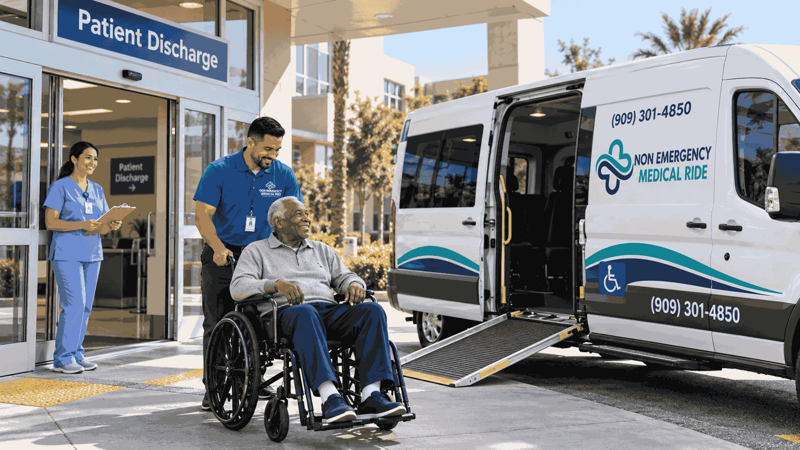 Hospital discharge transportation by Non Emergency Medical Ride in Los Angeles County